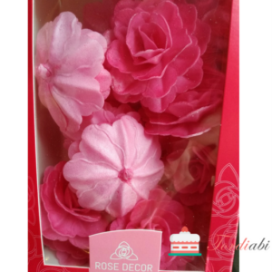 Tordiabi suured roosad käharad roosid 15 tk