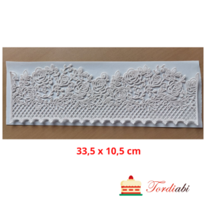 Tordiabi suhkrudekoor söödav pitsimuster valge 33,5 x 10,5 cm