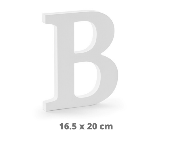 Puidust valge B täht 16.5 x 20 cm