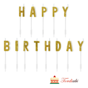 Tordiabi Happy Birthday kuldsed küünlad