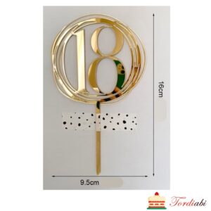 Tordiabi kuldne topper 18 ringide sees