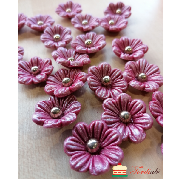 Tordiabi suhkrust roosad pärlmutter lilleõied pärlist südamikuga