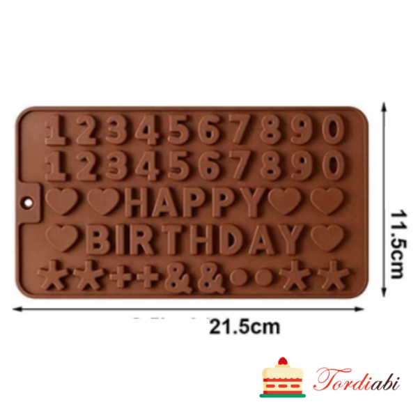 Tordiabi silikoonvorm numbrid ja tähed happy birthday