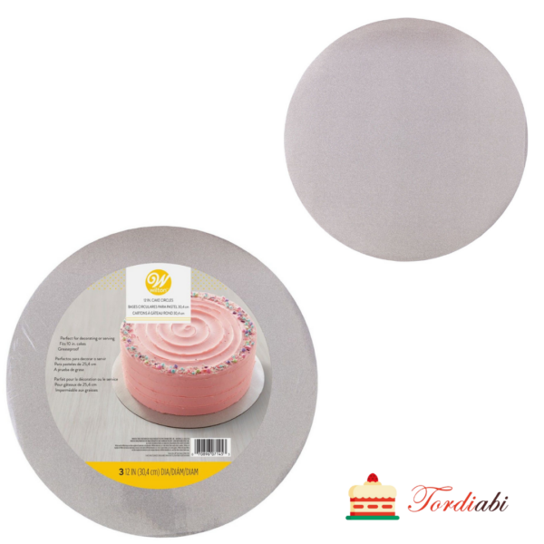 Tordiabi hõbedane sädelev ümmargune tordialus 30,4 cm wilton
