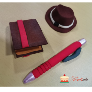 Tordiabi isadepäeva suhkrudekoorid punane pastakas, kaabu, rahakott