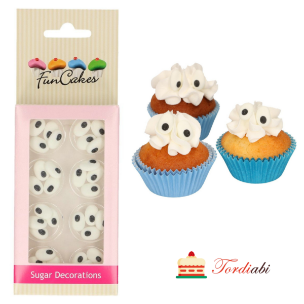 Tordiabi ovaalsed silmad suhkrudekoor FunCakes