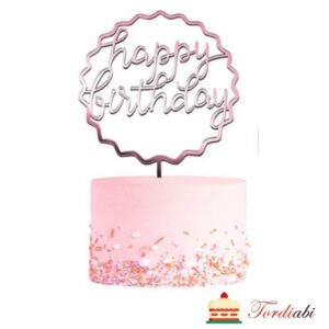 Tordiabi topper happy birthday roosa sakilise ringi sees