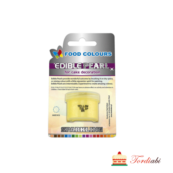 Sädelev toiduvärv/ pulbervärv/ tolmvärv, kollane YELLOW TULIP dekoreerimiseks 10 ml