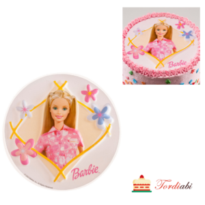 Tordiabi Barbie kollases raamis mittesöödav tordikaunistus