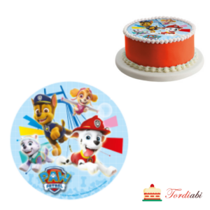 Tordiabi Paw patrol suhkruvaba tordipilt ümmargune