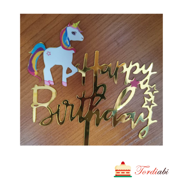 Tordiabi happy birthday topper ükssarvikuga