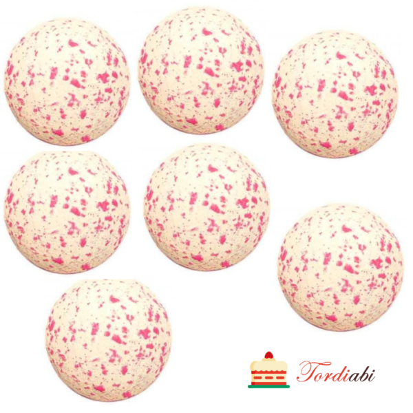 Tordiabi roosa-valge kirjud šokolaadipallid