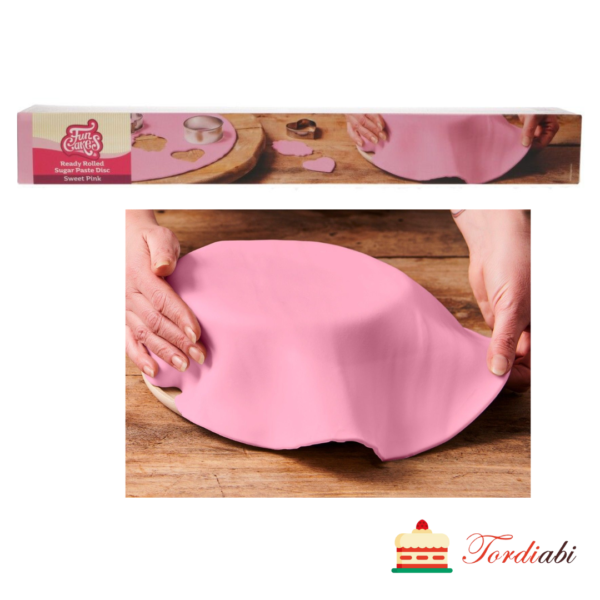 Tordiabi valmis rullitud roosa suhkrumass funcakes