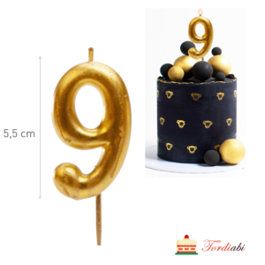 Tordiabi kuldne tordiküünal number 9