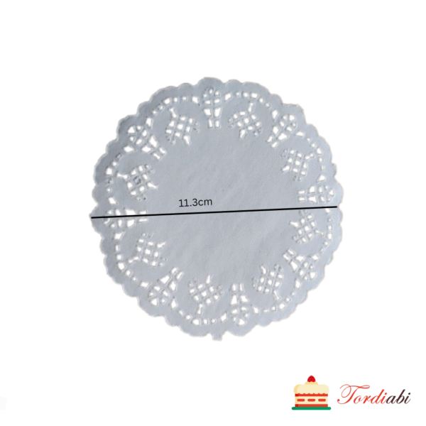 Valged tordi aluspitsid/ koogialused pitsilise servaga 11,3 cm - 50 tk