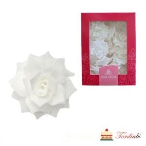 Tordiabi vahvlidekoor valged roosid rosalia