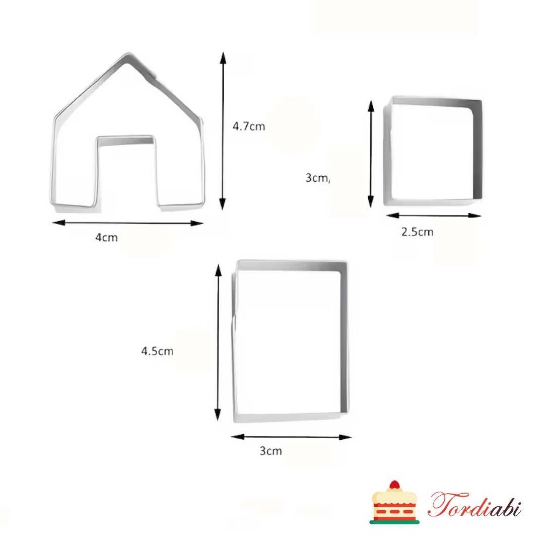 Tordiabi mini piparkoogimaja vormi mõõdud