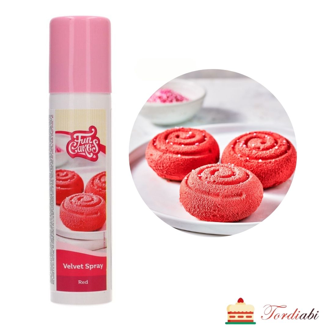 Tordiabi punane velvet spray funcakes