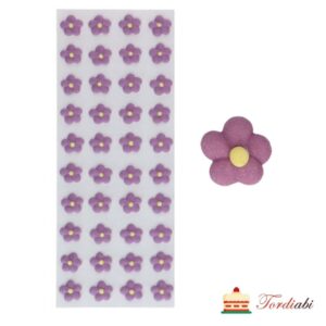 Tordiabi suhkrudekoor pisikesed lillad lilleõied kollase südamikuga