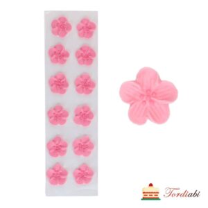 Tordiabi suhkrudekoor tumeroosad lilleõied roodsdest pärlitest südamikuga