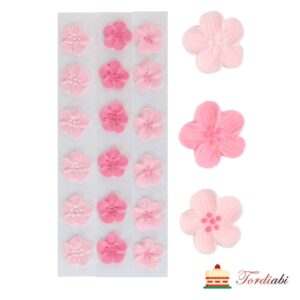 Tordiabi suhkrudekoorid roosad lilleõied MIX