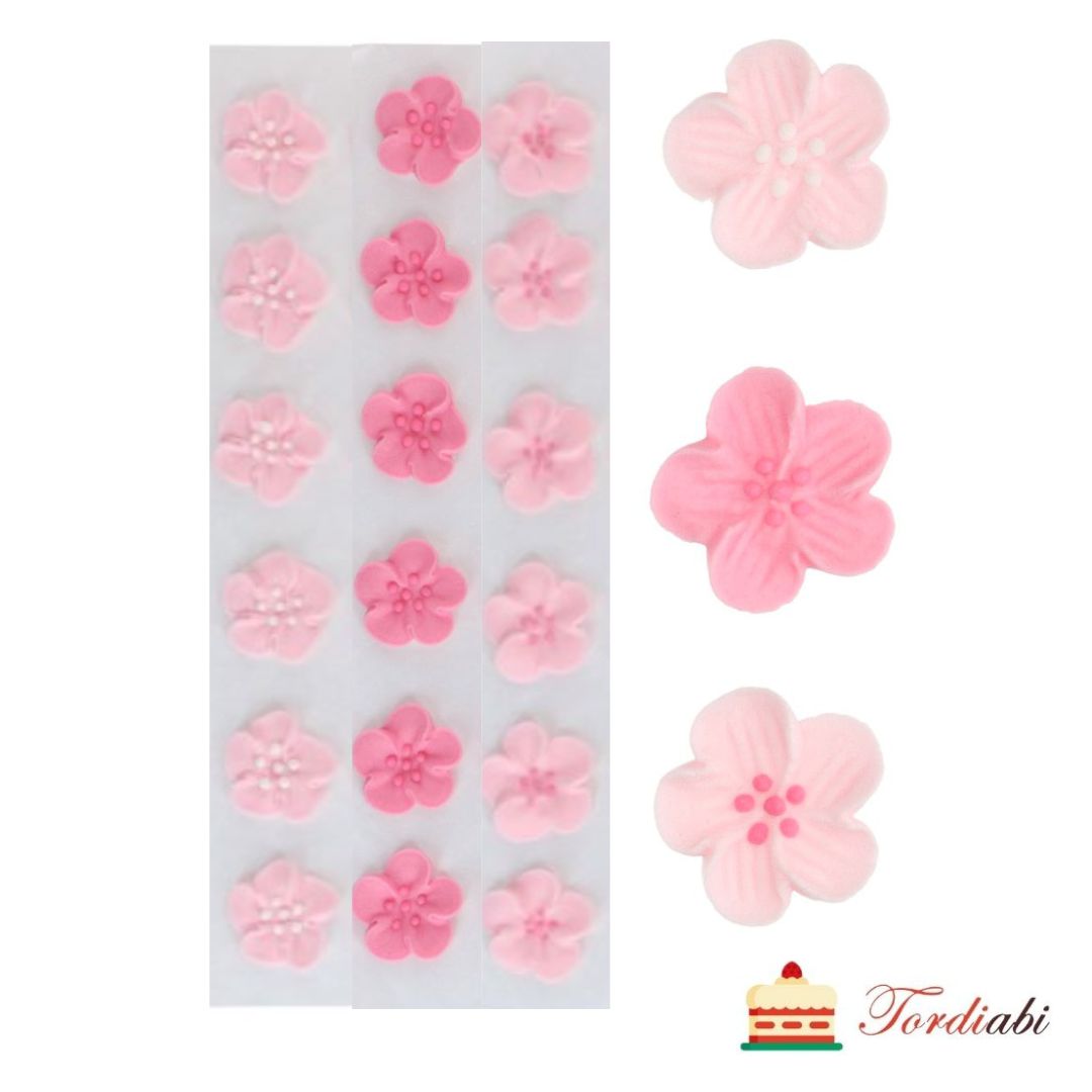 Tordiabi suhkrudekoorid roosad lilleõied MIX