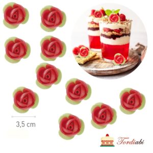 Tordiabi vahvlidekoor punased roosid 3 lehega