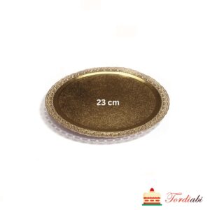 Tordiabi kuldne ümmargune tordialus pitsilise servaga 23 cm