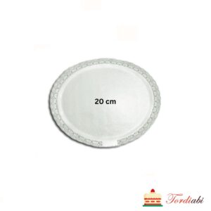 Tordiabi valge ümmargune tordialus pitsilise servaga 20 cm