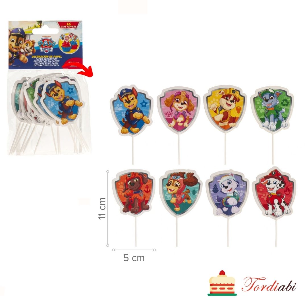 Tordiabi Paw Patrol käpapatrullid topperid mittesöödavad 16 tk